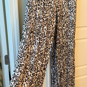 Anthropologie Maeve Leopard Print Wide Leg Pants